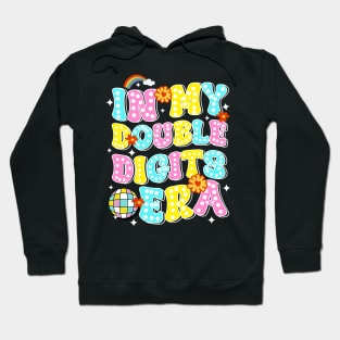 In My Double Digits Era Retro 10 Year Old 10th Birthday gift for girls kids Hoodie